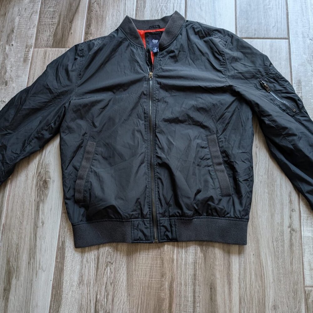 Gap Men M Black Bomber Jacket
